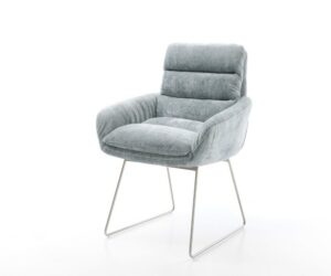Jedálenská stolička Abelia-Flex s opierkami chenille pastelovo modrá