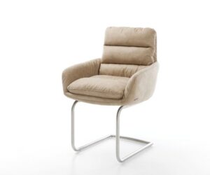 Jedálenská stolička Abelia-Flex s opierkami mikrovlákno béžová vintage
