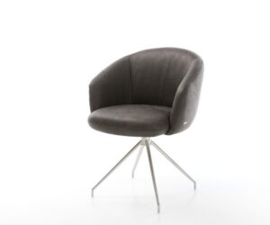 Jedálenská stolička Caja-Flex s opierkami mikrovlákno antracit vintage