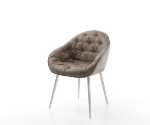 Jedálenská stolička Gaio-Flex mikrovlákno taupe vintage 4-nohá zúžená