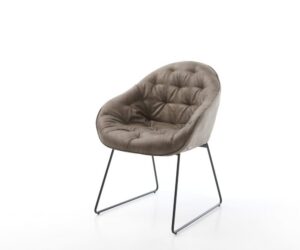 Jedálenská stolička Gaio-Flex mikrovlákno taupe vintage čierna tenká