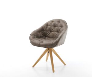 Jedálenská stolička Gaio-Flex mikrovlákno taupe vintage drevená