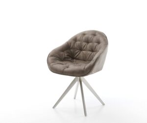 Jedálenská stolička Gaio-Flex mikrovlákno taupe vintage krížová