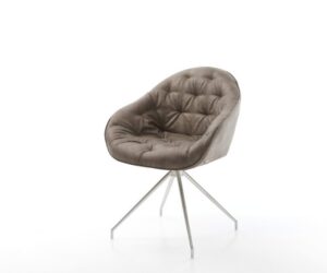 Jedálenská stolička Gaio-Flex mikrovlákno taupe vintage krížová