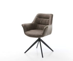 Jedálenská stolička Kaira-Flex mikrovlákno taupe vintage krížová
