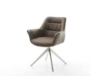 Jedálenská stolička Kaira-Flex mikrovlákno taupe vintage krížová