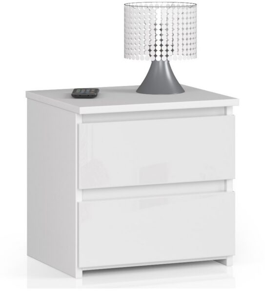 Nočný stolík CL2 40 cm biely lesk