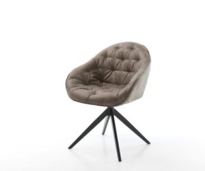 Otočná jedálenská stolička Gaio-Flex mikrovlákno taupe vintage krížová