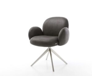Otočná jedálenská stolička Nube-Flex mikrovlákno antracitová vintage