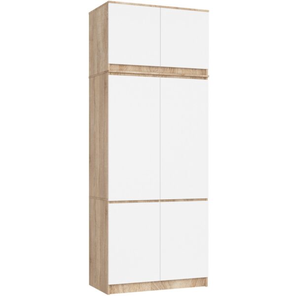 Šatní skříň s nástavcem Star 02 90 cm dub Sonoma/bílá