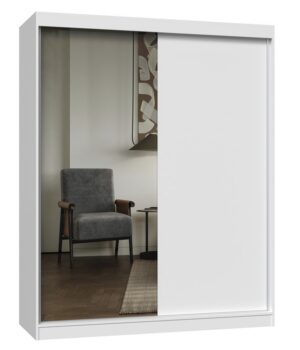 Šatní skříň se zrcadlem Iga A/B 160 cm bílá