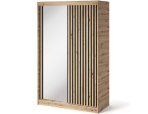 Šatníková skriňa Emerio so zrkadlom 120 cm dub Artisan