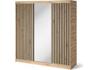 Šatníková skriňa Emerio so zrkadlom 180 cm dub Artisan