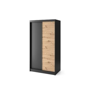 Šatníková skriňa Esville 120 cm dub Artisan/čierna