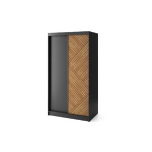 Šatníková skriňa Marrphy 120 cm dub karamel/čierna