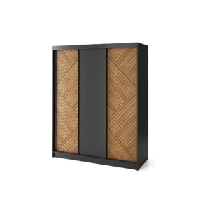 Šatníková skriňa Marrphy 180 cm dub Caramel/čierna