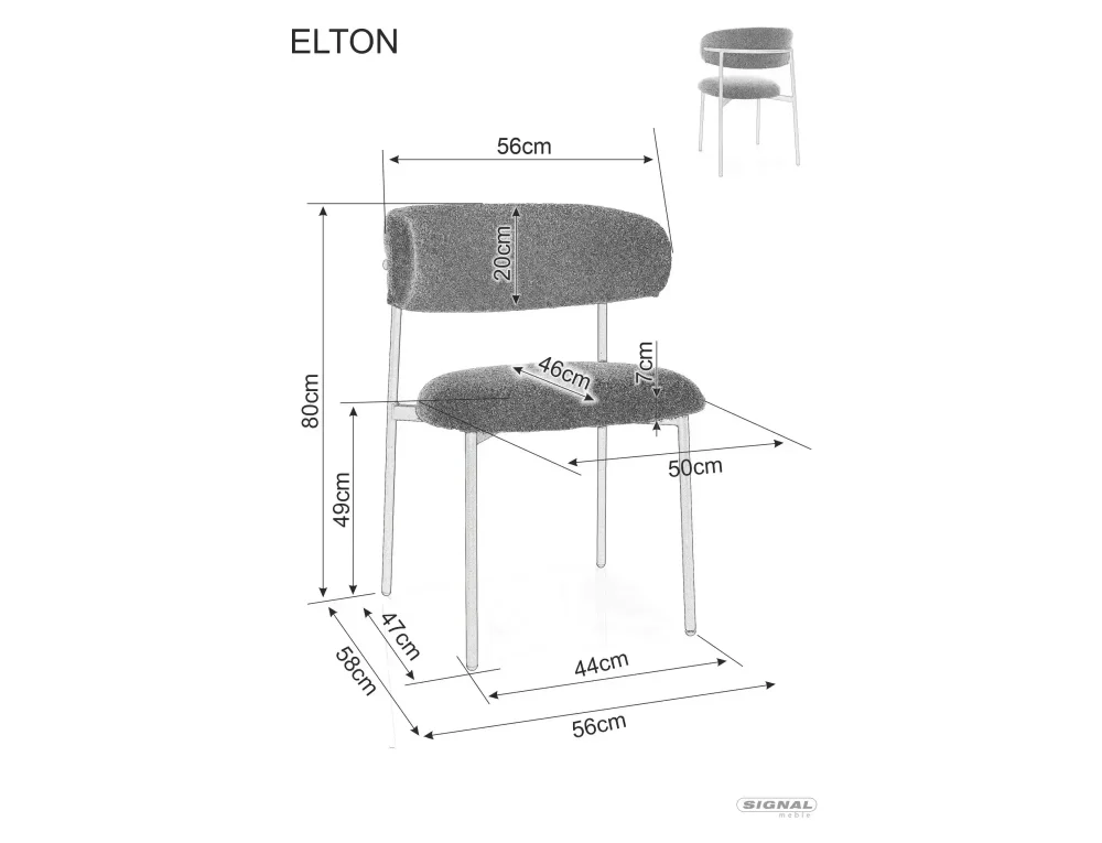 Stolička Elton Raven – Obrázok 4
