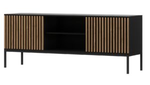 TV stolík Meorati 150 cm čierny/dub Artisan