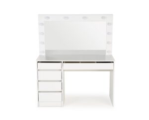 Toaletní stolek HOLLYWOOD s LED osvětlením 120 cm bílý