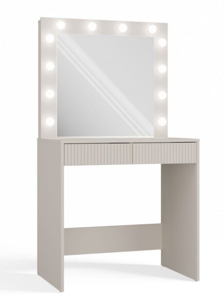 Toaletný stolík s LED osvetlením MARINA Slim kašmír