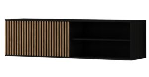 Závesný TV stolík Meorati 150 cm čierny/dub Artisan